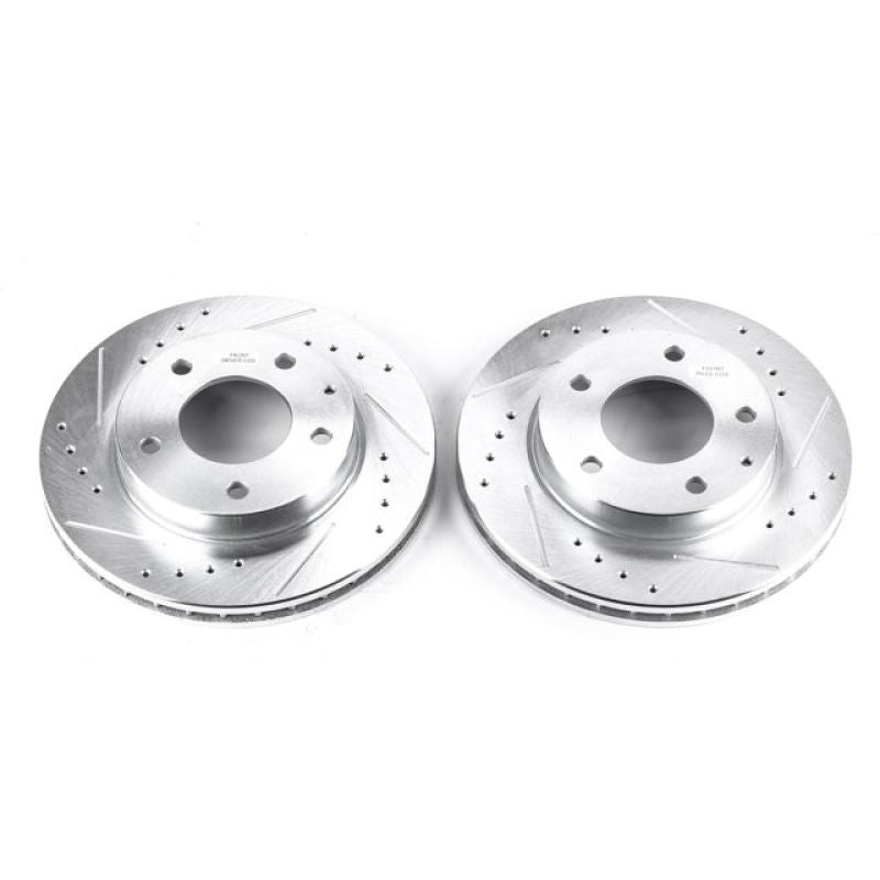 PSB Evolution Drill/Slot Rotor - Power Stop 93-97 Ford Probe Front Evolution Drilled & Slotted Rotors - Pair