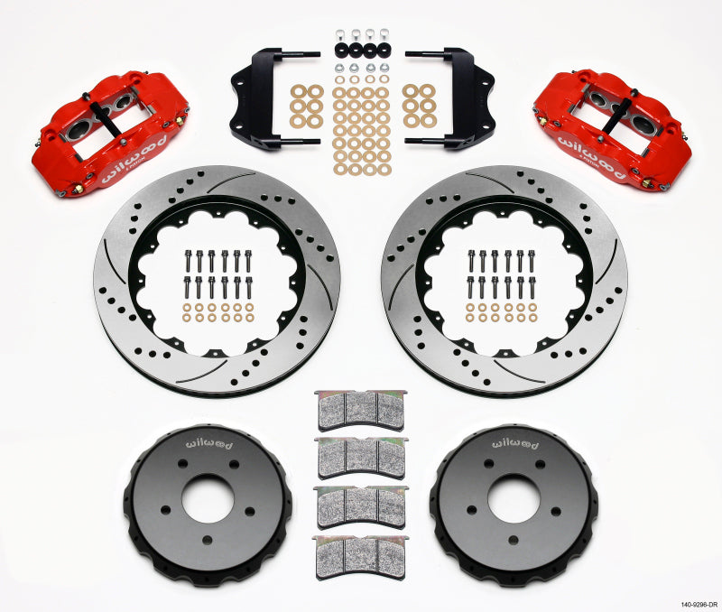 WIL Superlite Brake Kit - Wilwood Narrow Superlite 6R Front Hat Kit 14.00in Drilled Red 2004-2006 Pontiac GTO
