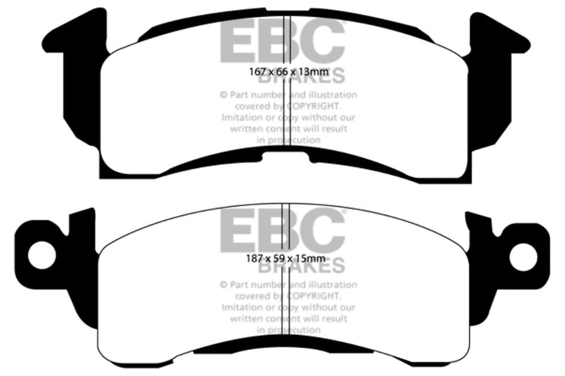 EBC Yellowstuff Brake Pad Sets - EBC 73-74 Buick Apollo 4.1 Yellowstuff Front Brake Pads