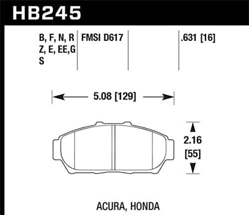 HAWK ER-1 Brake Pad Sets - Hawk Performance ER-1 Motorsport Brake Pads