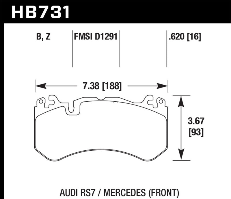 HAWK HPS 5.0 Brake Pad Sets - Hawk 15-17 Audi RS7 / 14-15 Mercedes G63 AMG / SL63 AMG HPS 5.0 Street Front Brake Pads