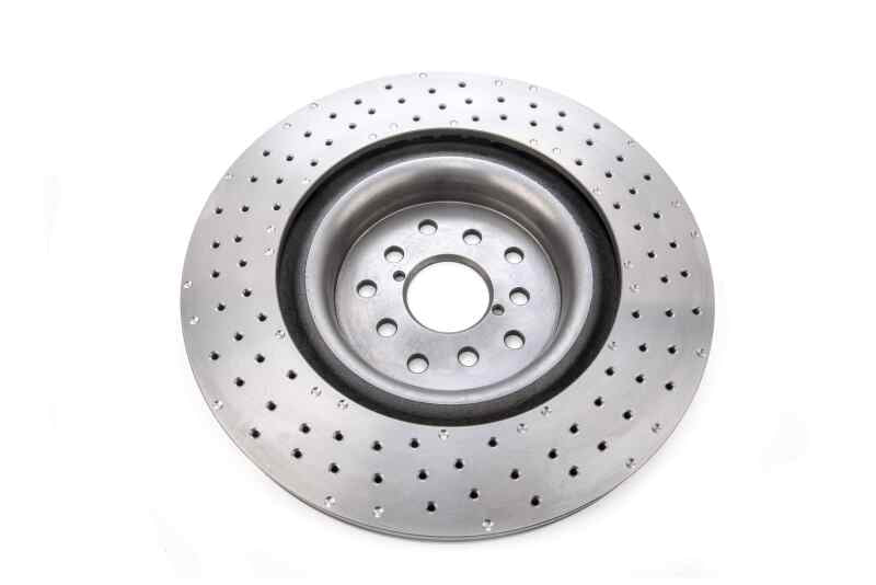 DBA 4000 Series Drilled Rotors - DBA 04-17 Subaru WRX STi Front Cross Drilled/Dimpled 4000 XD Series Rotor