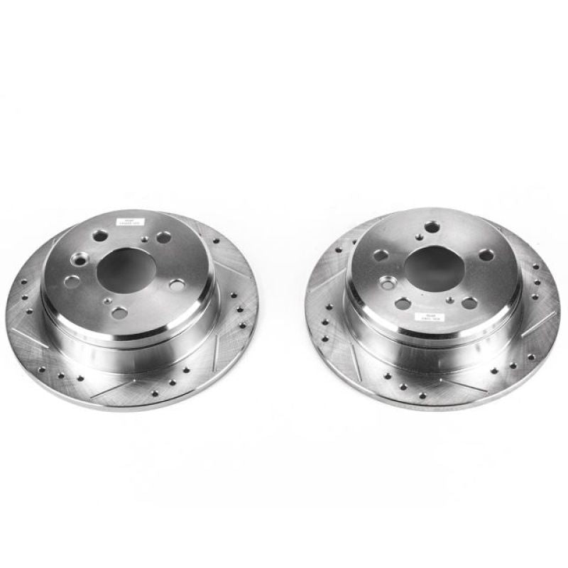 PSB Evolution Drill/Slot Rotor - Power Stop 97-01 Lexus ES300 Rear Evolution Drilled & Slotted Rotors - Pair