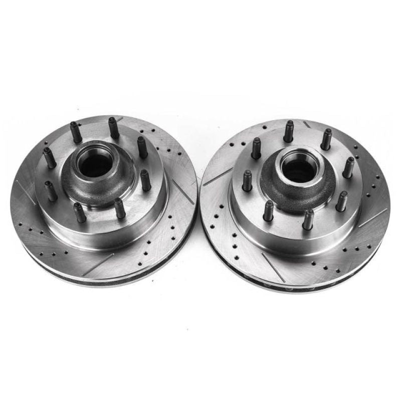 PSB Evolution Drill/Slot Rotor - Power Stop 99-02 Ford F-350 Super Duty Front Drilled & Slotted Rotor - Pair