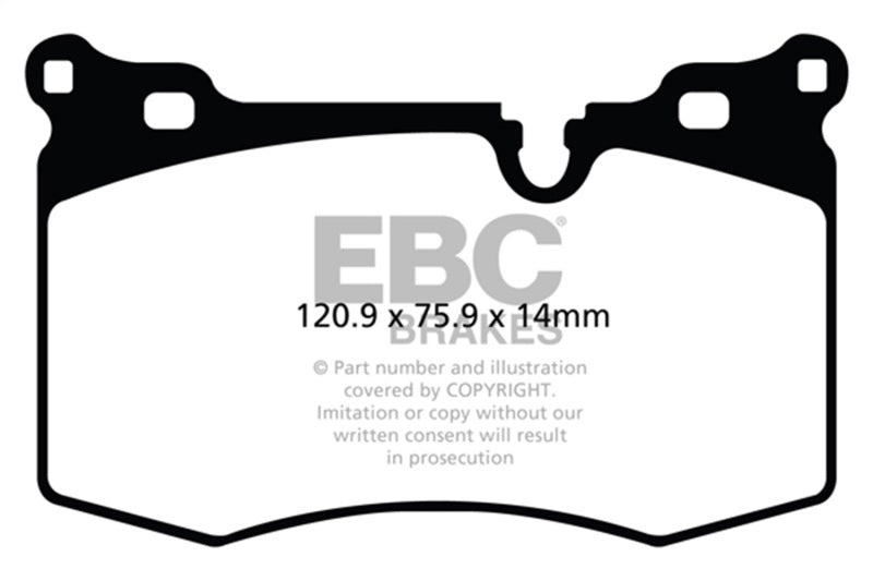 EBC Yellowstuff Brake Pad Sets - EBC 09-14 Mini Hardtop 1.6 Turbo J.C Works Yellowstuff Front Brake Pads