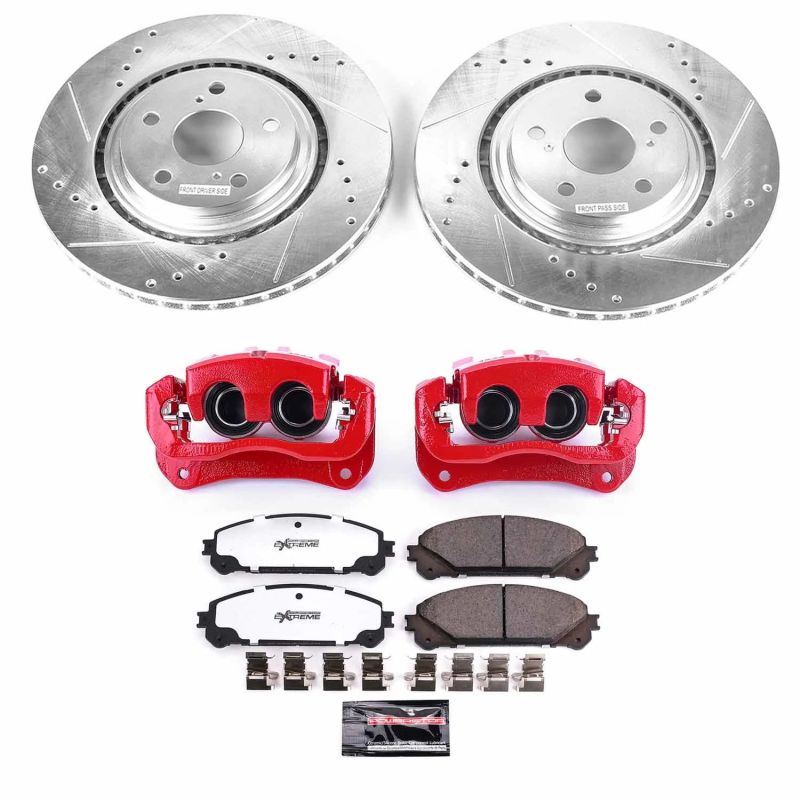 PSB Red Calipers - Power Stop 08-13 Toyota Highl&er Front Z36 Truck & Tow Kit w/Cals