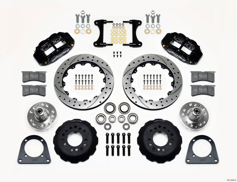 WIL Superlite Brake Kit - Wilwood Narrow Superlite 6R Front Hub Kit 12.88in Drilled TCI-IFS 71-78 (Pinto Based)