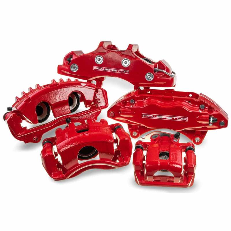PSB Red Calipers - Power Stop 10-14 Subaru Outback Rear Red Caliper (Pair)