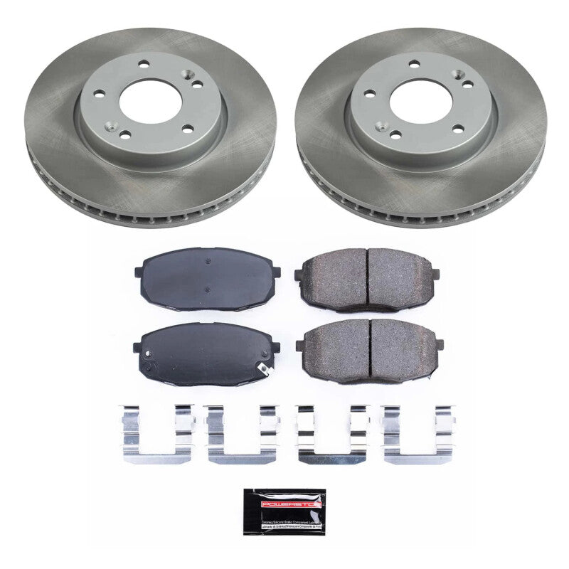 PSB Semi-Coated Rotor Kits - Power Stop 10-13 Kia Forte Koup Front Semi-Coated Rotor Kit