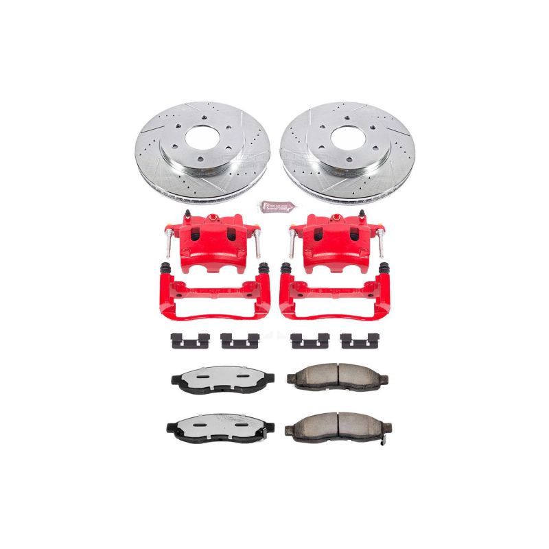 PSB Red Calipers - Power Stop 04-05 Nissan Titan Front Z36 Truck & Tow Kit w/Cals
