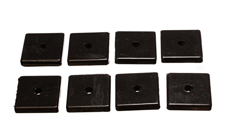 ES Poly Pads - Black - Energy Suspension Square Pad Set 2-1/16in Length x 2-1/16in Width x 3/8in Hole ID x 3/8in H-Black