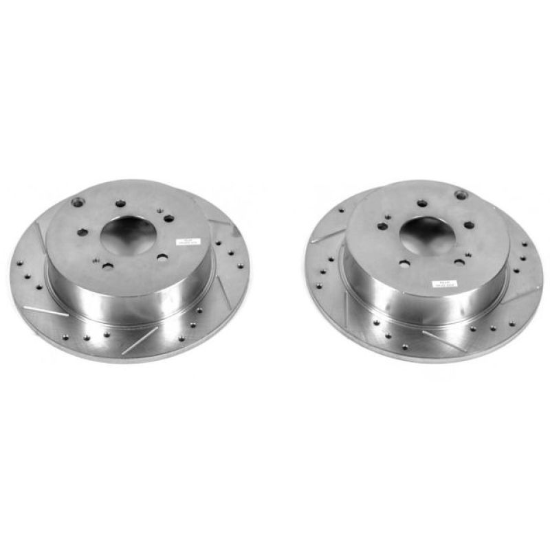 PSB Evolution Drill/Slot Rotor - Power Stop 04-08 Mitsubishi Endeavor Rear Evolution Drilled & Slotted Rotors - Pair