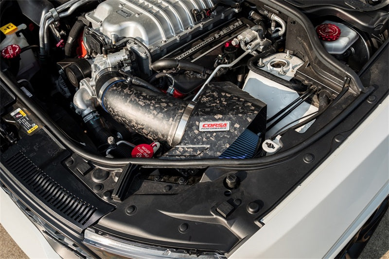 COR Air Intake Open Element - Corsa 2020-25 Dodge Durango SRT Hellcat Forged Carbon Fiber Air Intake w/ MaxFlow Oiled Filter