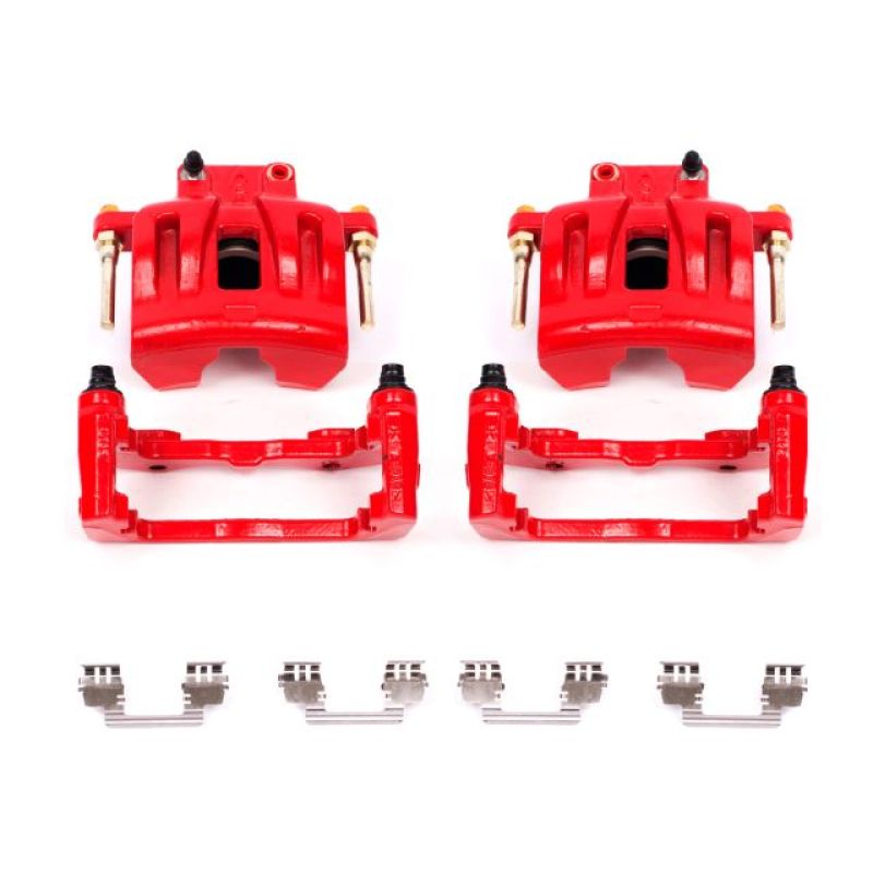 PSB Red Calipers - Power Stop 05-11 Chrysler 300 Front Red Calipers w/Brackets - Pair
