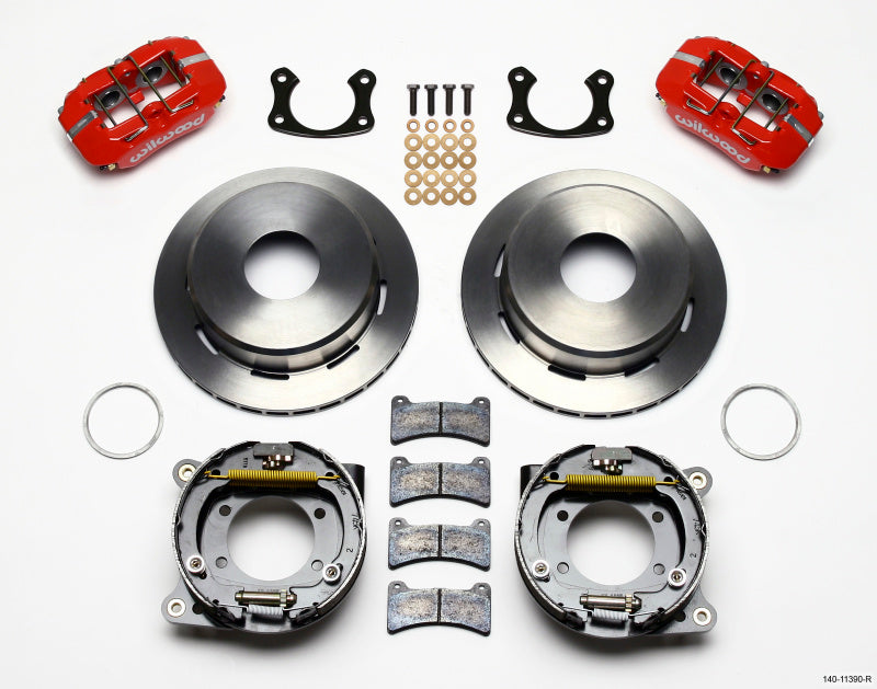 WIL Dynapro Brake Kit - Wilwood Dynapro Low-Profile 11.00in P-Brake Kit - Red New Big Ford 2.50in Offset