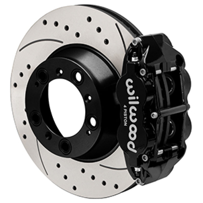 WIL Superlite Brake Kit - Wilwood 99-12 Porsche 911 (996/997) Superlite 4R Rear Brake Kit Drilled 14.00in Rotor w/Lines - Blk