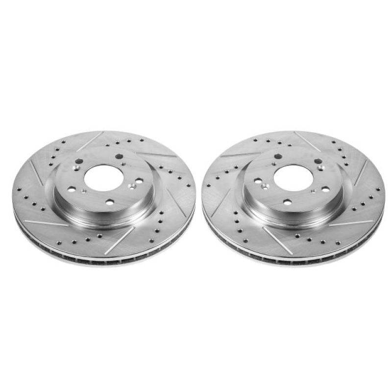 PSB Evolution Drill/Slot Rotor - Power Stop 12-16 Honda CR-V Front Evolution Drilled & Slotted Rotors - Pair