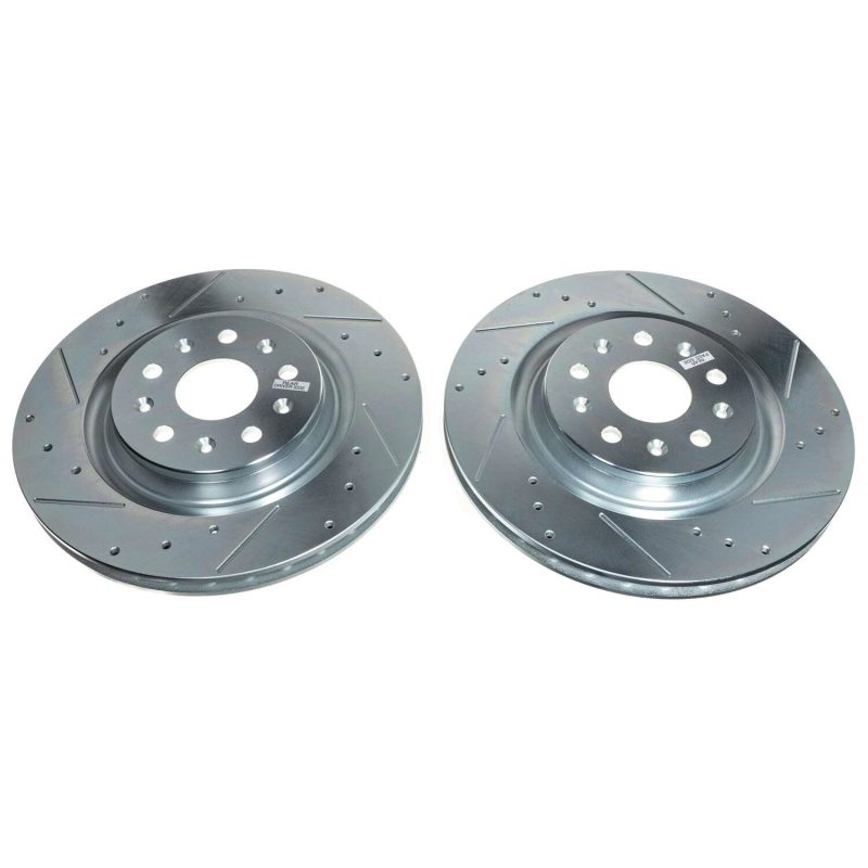 PSB Evolution Drill/Slot Rotor - Power Stop 20-21 Chevrolet Corvette Rear Evolution Drilled & Slotted Rotor - Pair