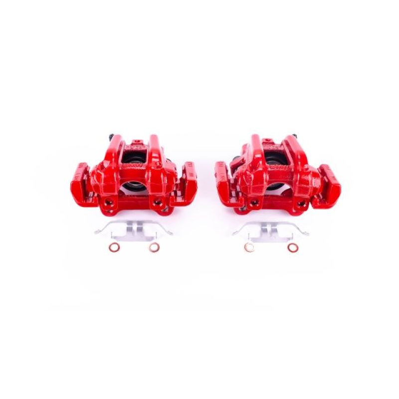 PSB Red Calipers - Power Stop 14-16 BMW 228i Rear Red Calipers w/Brackets - Pair