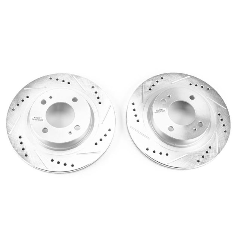 PSB Evolution Drill/Slot Rotor - Power Stop 17-18 Mitsubishi Mirage Front Evolution Drilled & Slotted Rotors - Pair