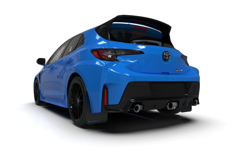 RAL Classic Blk Flap/Blue Logo - Rally Armor 23-26 Toyota GR Corolla Black Mud Flap w/Light Blue Logo