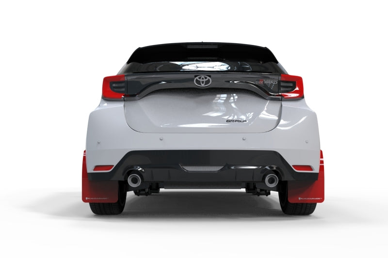 RAL UR Red Flap/Wht Logo - Rally Armor 20-25 Toyota GR Yaris Red Mud Flap w/White Logo