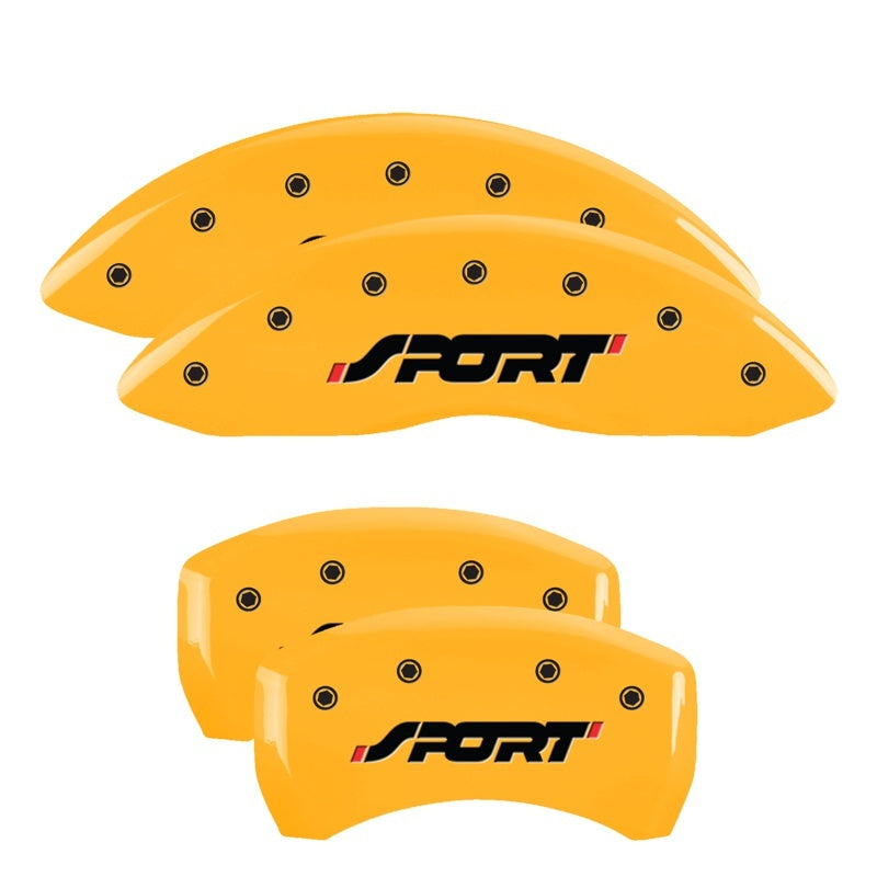 MGP Caliper Covers 4 Logo - MGP 4 Caliper Covers Engraved Front & Rear SPORT Yellow finish black ch