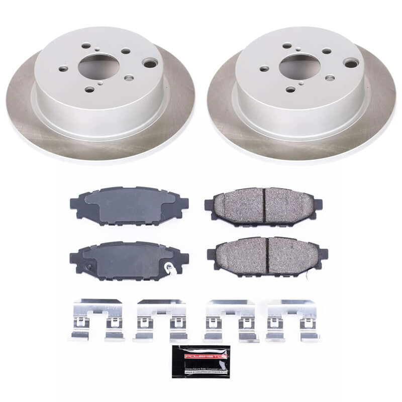 PSB Semi-Coated Rotor Kits - Power Stop 13-15 Subaru XV Crosstrek Rear Semi-Coated Rotor Kit