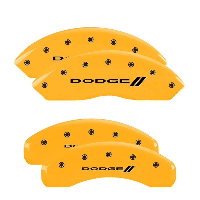 MGP Caliper Covers 4 Logo - MGP 4 Caliper Covers Engraved F & R Stripes/Dodge Yellow Finish Black Char 2010 Dodge Nitro