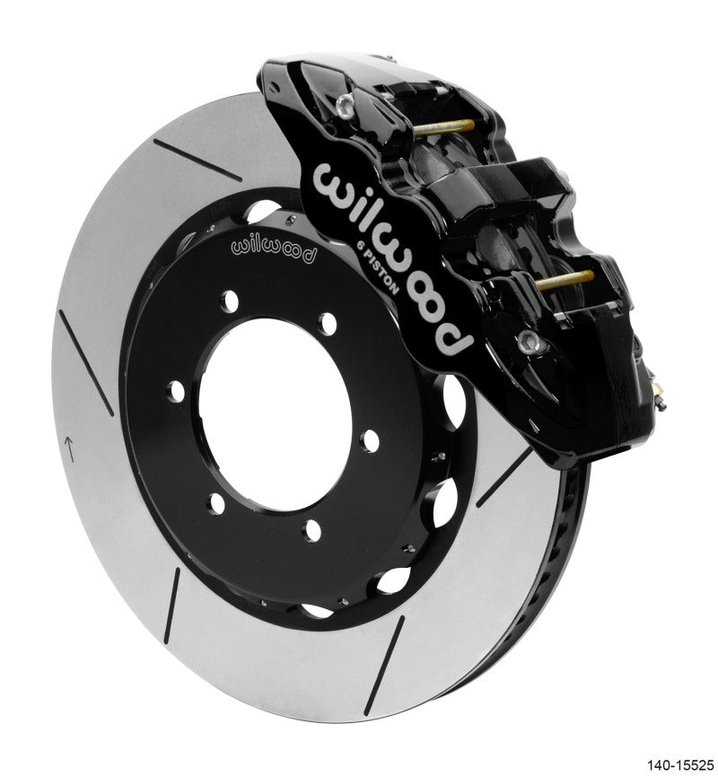 WIL Aero Brake Kit - Wilwood AERO4 Spec 37 GT FrontTruck Kit 14.25in Black 1997-2018 Nissan Y61 Patrol w/lines