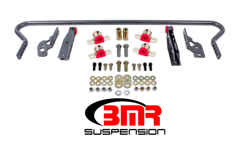 BMR Sway Bar Kits - BMR 11-14 S197 Mustang Rear Hollow 25mm Adj. Sway Bar Kit w/ Bushings - Black Hammertone