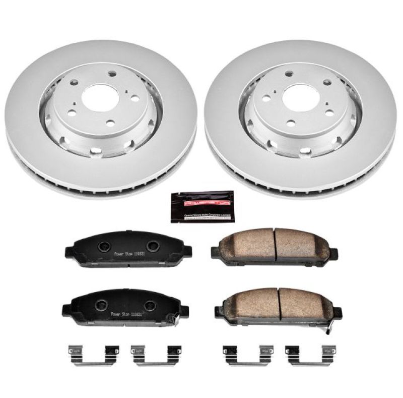 PSB Z17 Evolution Coated Kit - Power Stop 09-16 Toyota Venza Front Z17 Evolution Geomet Coated Brake Kit