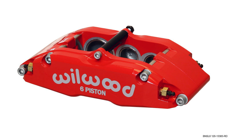 WIL Superlite Caliper - Wilwood Caliper-BNSL6-LH-Red 1.62/1.12/1.12in Pistons 1.10in Disc