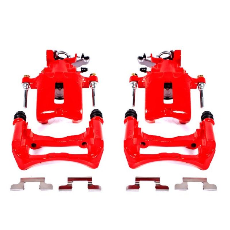 PSB Red Calipers - Power Stop 05-14 Ford Mustang Rear Red Calipers w/Brackets - Pair