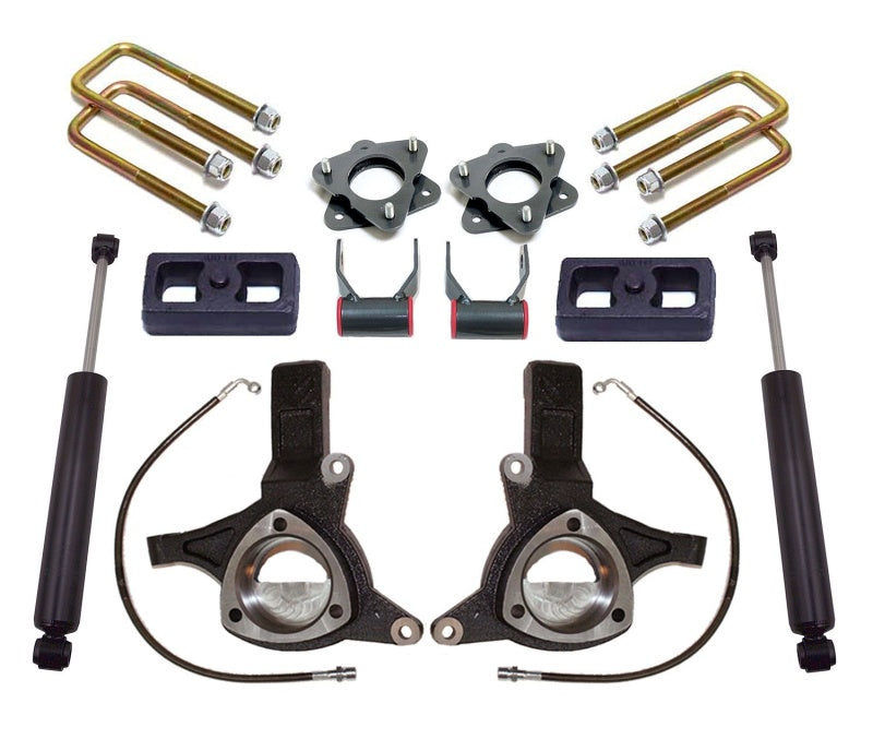 MXT Lift Spindles - MaxTrac 16-18 GM C1500 2WD w/Stamped Steel. Susp. 7in/4in MaxPro Spindle Lift Kit w/MaxTrac Shocks