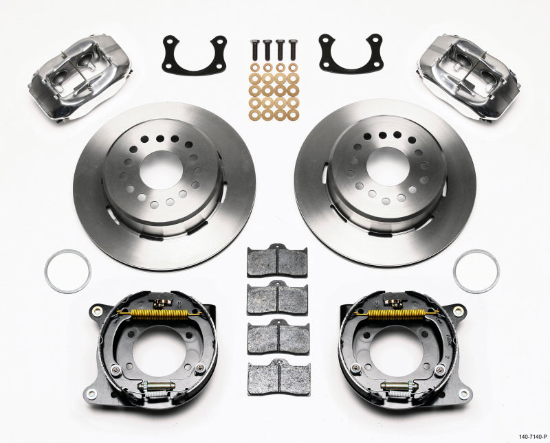 WIL Dynalite Brake Kit - Wilwood Forged Dynalite P/S Park Brake Kit Polished New Big Ford 2.50in Offset