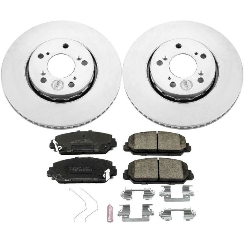 PSB Z17 Evolution Coated Kit - Power Stop 14-19 Acura RLX Front Z17 Evolution Geomet Coated Brake Kit