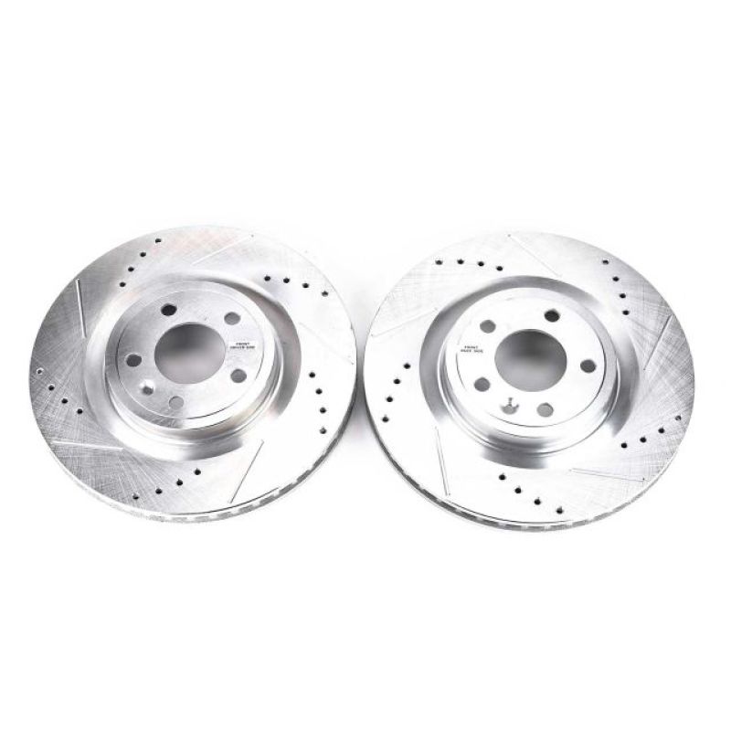 PSB Evolution Drill/Slot Rotor - Power Stop 11-14 Ford Mustang Front Evolution Drilled & Slotted Rotors - Pair