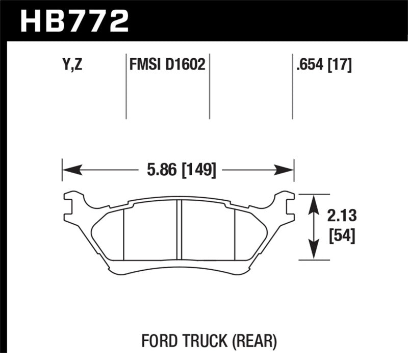 HAWK Ceramic Brake Pad Sets - Hawk 12-16 Ford F-150 Performance Ceramic Street Rear Brake Pads