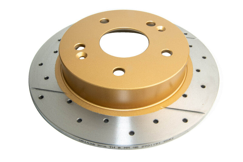 DBA Street Slot&Drill Rotors - DBA 06-15 Acura CSX Rear Street Series Drilled & Slotted Rotor w/Gold Hat