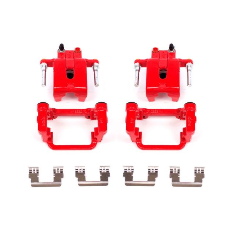 PSB Red Calipers - Power Stop 05-19 Chrysler 300 Rear Red Calipers w/Brackets - Pair