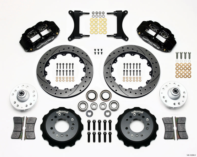 WIL Superlite Brake Kit - Wilwood Narrow Superlite 6R Front Hub Kit 12.88in Drilled 79-87 GM G Body