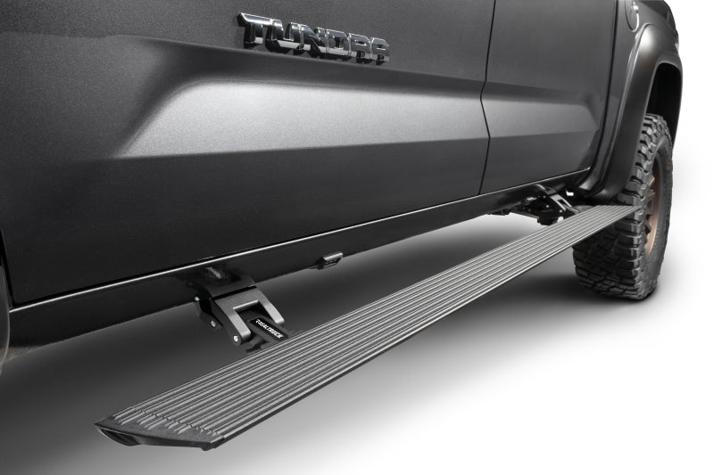 GOR RealTruck VoltStep Running Boards - RealTruck 22-24 Toyota Tundra DC 4dr VoltStep Electric Running Board Kit (No Drill) - Tex. Blk