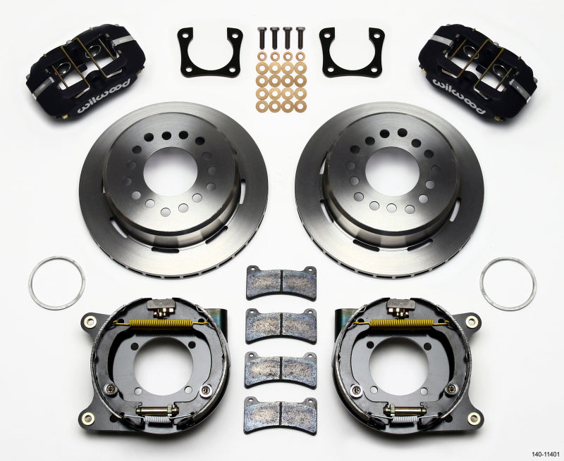 WIL Dynapro Brake Kit - Wilwood Dynapro Low-Profile 11.00in P-Brake Kit Chevy 12 Bolt Spcl 2.81in Offset
