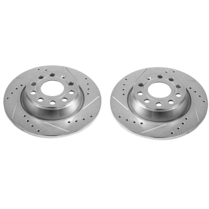 PSB Evolution Drill/Slot Rotor - Power Stop 2015 Audi Q3 Rear Evolution Drilled & Slotted Rotors - Pair
