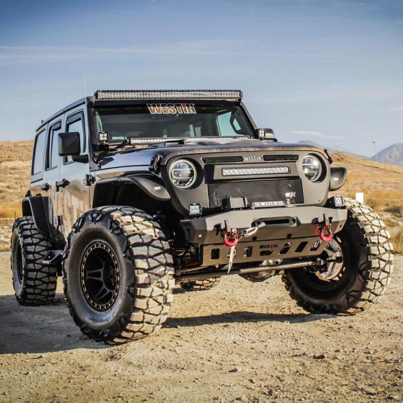 WES WJ2 Bumpers - Westin 18-22 Jeep Wrangler JL / 20-22 Gladiator WJ2 Stubby Front Bumper - Tex. Blk