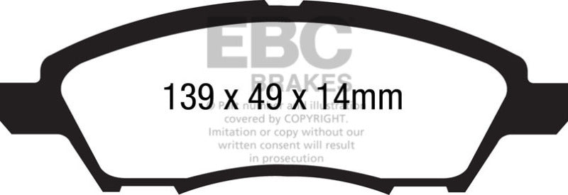 EBC Ultimax2 Brake Pad Sets - EBC 12+ Nissan Versa 1.6 Ultimax2 Front Brake Pads