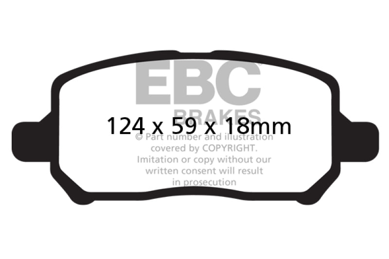 EBC Redstuff Brake Pad Sets - EBC 05-10 Chevrolet Cobalt 2.2 4 Lug Redstuff Front Brake Pads