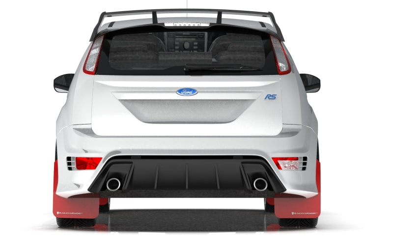RAL UR Red Flap/Blk Logo - Rally Armor 09-11 Ford Focus MK2 RS Red UR Mud Flap Black Logo