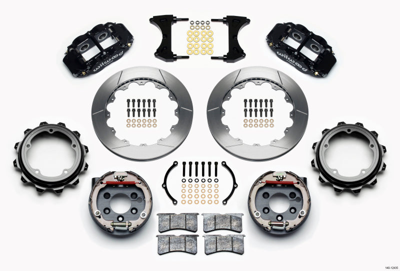 WIL Superlite Brake Kit - Wilwood Narrow Superlite 4R Rear P-Brk Kit 12.88in Strange Eng Floater 3.49in Offset